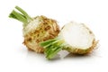 Fresh celeriac root with slice isolated Royalty Free Stock Photo