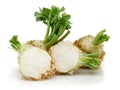 Fresh celeriac root with slice isolated Royalty Free Stock Photo