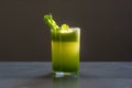 Fresh celery juice on a marble table