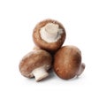 Fresh champignon mushrooms isolated on white. Royalty Free Stock Photo