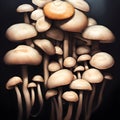 Fresh champignon mushrooms, on white background