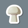 Fresh champignon musroom sticker tasty vegetable icon healthy food concept