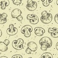 Fresh champignons pattern seamless colorful