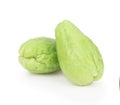 fresh chayote fruit (Sechium edule) isolated on white background Royalty Free Stock Photo