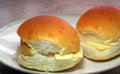 Fresh cheese bread rolls or buns. Royalty Free Stock Photo