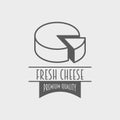 Fresh cheese premium quality logo or label design template