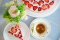 Fresh cheesecake with strawberries Royalty Free Stock Photo