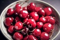 Fresh cherries in a bowl Royalty Free Stock Photo