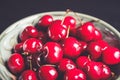 Fresh cherries in a bowl Royalty Free Stock Photo