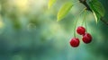 Fresh Cherries on a Branch