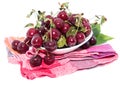 Fresh Cherries isolated on white Royalty Free Stock Photo