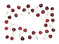 Fresh cherries isolated on white background. Royalty Free Stock Photo