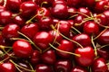 Fresh cherry background.Fruit background.Top view.