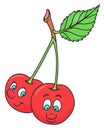 Fresh cherry cartoon