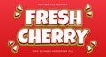 Fresh Cherry 3d editable text effect template Royalty Free Stock Photo