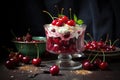 Fresh cherry dessert in a glass Royalty Free Stock Photo