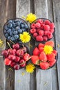 Fresh cherry, strawberry, blueberry and raspberry Royalty Free Stock Photo