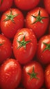 Fresh cherry tomatoes Close up with dewdrops, background texture, red hearts