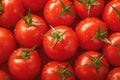 Fresh cherry tomatoes Close up with dewdrops, background texture, red hearts