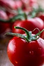 Fresh cherry tomatoes washed clean water. Cut fresh tomatoes