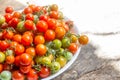 Fresh cherry tomatos are very useful for the body. Royalty Free Stock Photo
