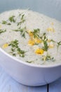 Fresh chervil soup in a bowl Royalty Free Stock Photo