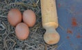 Fresh Chicken Egg On Wooden Background