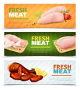 Fresh Chicken Meat Horizontal Banners