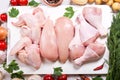 Fresh chicken meat