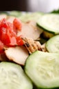 Fresh chicken salad with cucumber Royalty Free Stock Photo