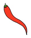 fresh chili pepper illustration using hand drawn