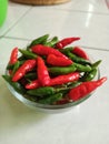 Fresh chilies in a bowl