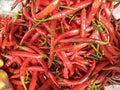 Fresh chilies that are sold in the traditional Indonesian market