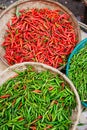 Fresh chillies at the market Royalty Free Stock Photo