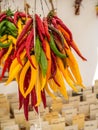 Fresh chillies on the market
