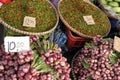 Fresh chillies on market stall bagiuo philippines