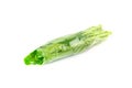 Fresh chinese kale vegetables wrapped in plastic film isolated Royalty Free Stock Photo