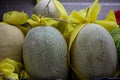 Fresh chinese melons in supermarket Royalty Free Stock Photo