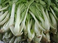 Fresh chinese Pechay vegetables at the market. Cabbage vegetables.