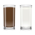 Fresh Chocolate Milk Drinks In Transparent Glass