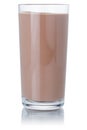 Fresh chocolate milk shake milkshake glass isolated on white Royalty Free Stock Photo