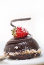 Fresh chocolate strawberry mousse