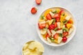 Fresh chopped fruit salad in a bowl. Royalty Free Stock Photo