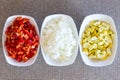 Fresh chopped vegetable cooking ingredients