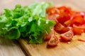 Fresh chopped vegetables on a cutting board. Royalty Free Stock Photo