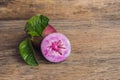 Fresh Chrysophyllum cainito fruits on wood background