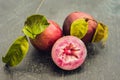 Fresh Chrysophyllum cainito fruits on wood background