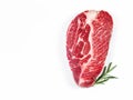 Fresh chuck beef  cut for steak isolate. Royalty Free Stock Photo