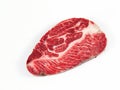 Fresh chuck beef  cut for steak isolate. Royalty Free Stock Photo