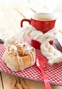 Fresh cinnamon roll and coffee Royalty Free Stock Photo